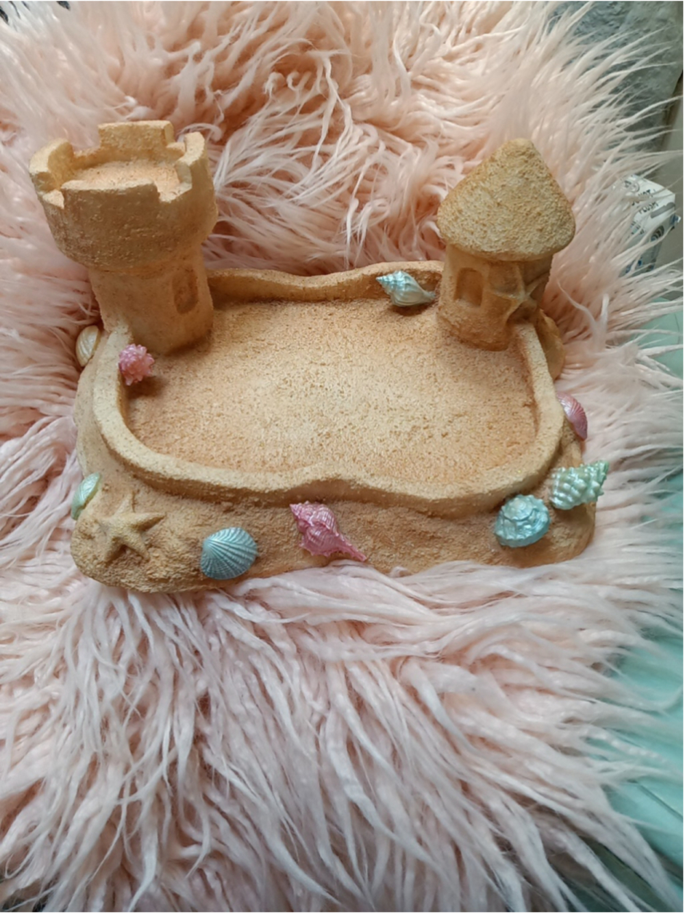 Cherished Teddies By The Sea Sand Castle Beach Display Base 1996 Seashells Star